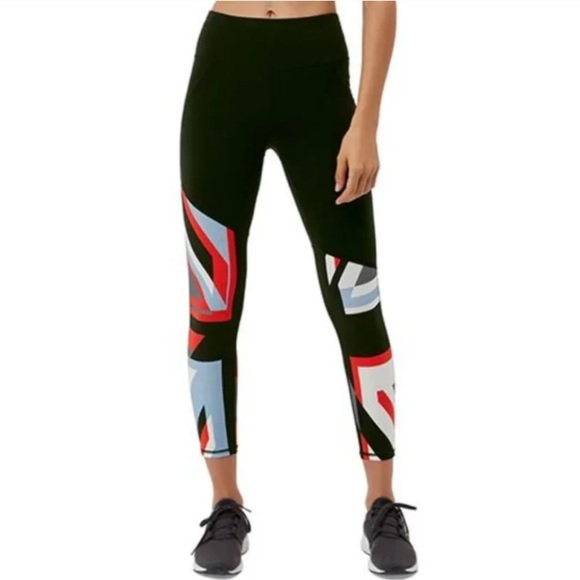 Sweaty Betty Pants - SWEATY BETTY The Power Matte Union Jack UK  Ankle Legging